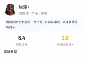几乎0贡献！埃泽半场被换：0射门0过人0关键传球，英超005评分6.4